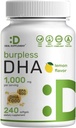 DHAサプリメント | 240 Softgels, Burpless, レモン風味, DHA 1000mg + EPA 500mg, ワイルドキャッチフィッシュ, Omega-3sで豊富, Mercury Free, Non-GMO, サポート脳心 & 関節の健康