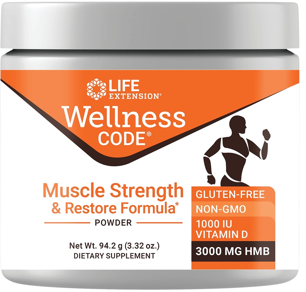 ライフエクステンションウェルネスコード® 筋肉の強度と再保存式, ビタミンD3, ß-Hydroxy-ß-Methylbutyrate Monohydrate (HMB), 筋肉の健康, グルテンフリー, 非GMO, 94.2 g