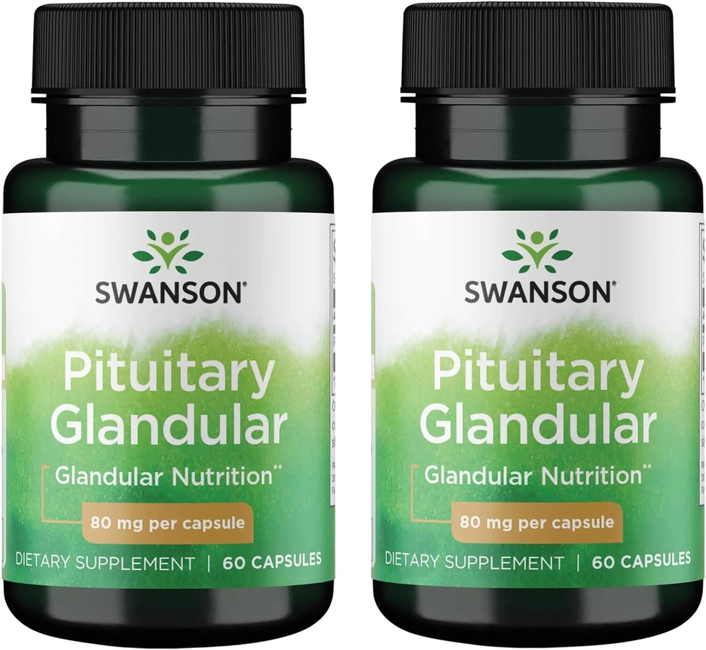 Swansonの未加工Pituitary Glandular 80のミリグラム60のカプセル(2のパック)