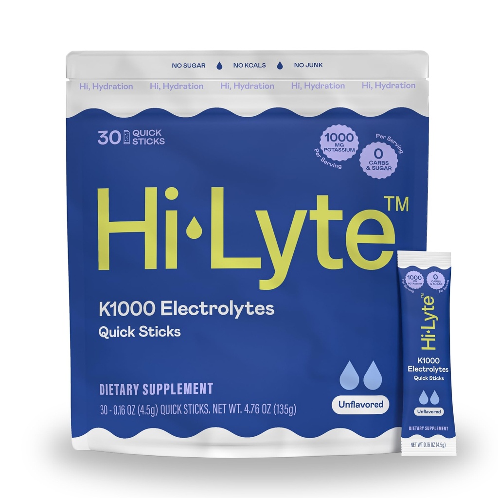 Hi-Lyte K1000 Electrolytes スティック 風味の悪い Keto & パフォーマンス, 30 サービング