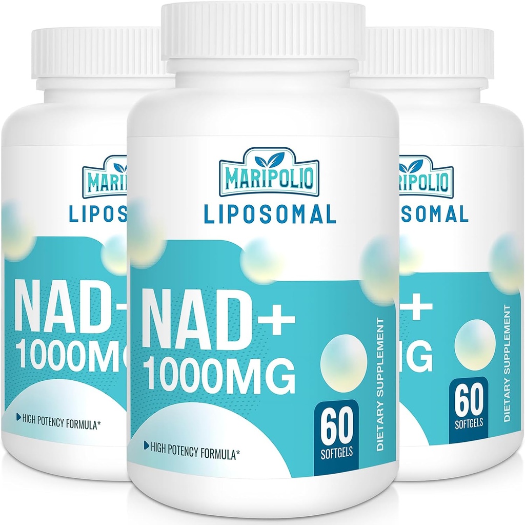 リポソームNAD+サプリメント1000mg | 最大のNAD Pontecy | マックス吸収 | 純粋なNADサプリメント | エネルギーとDNAの修理、老化の防衛、脳機能 | 180 Softgels
