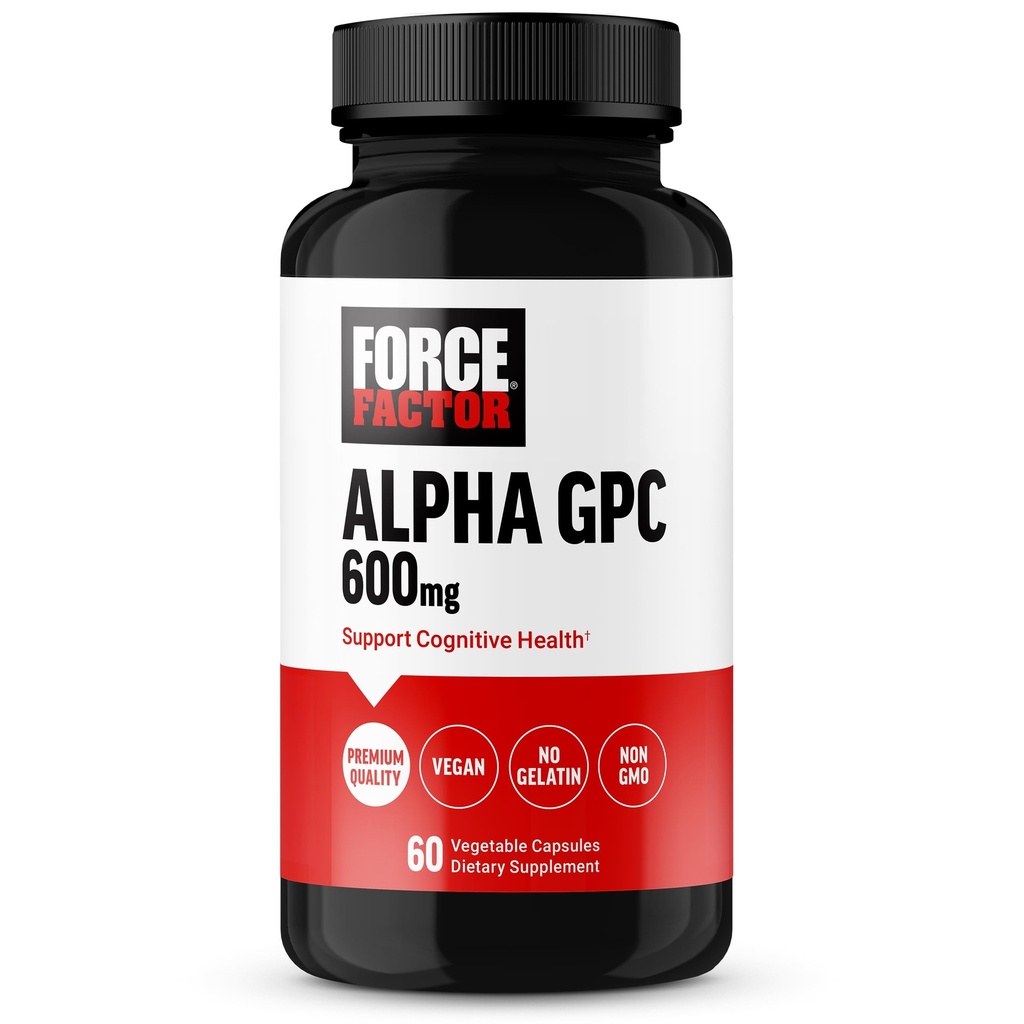 記憶および焦点のためのフォース・ファクターのアルファGPCの頭脳の補足、アルファGPC 600mg、優れた質、ビーガン、非GMO、60のカプセルが付いている気分サポート補足