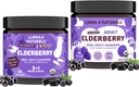 Llama Naturals 乳幼児のための実質のフルーツのサバカスのエルダーベリーのグミ   加えられた砂糖の杖、ヴィーガン、有機性免疫サポート | 亜鉛及び自然なビタミンC | 植物ベースの、全都市のためのChewableグミ