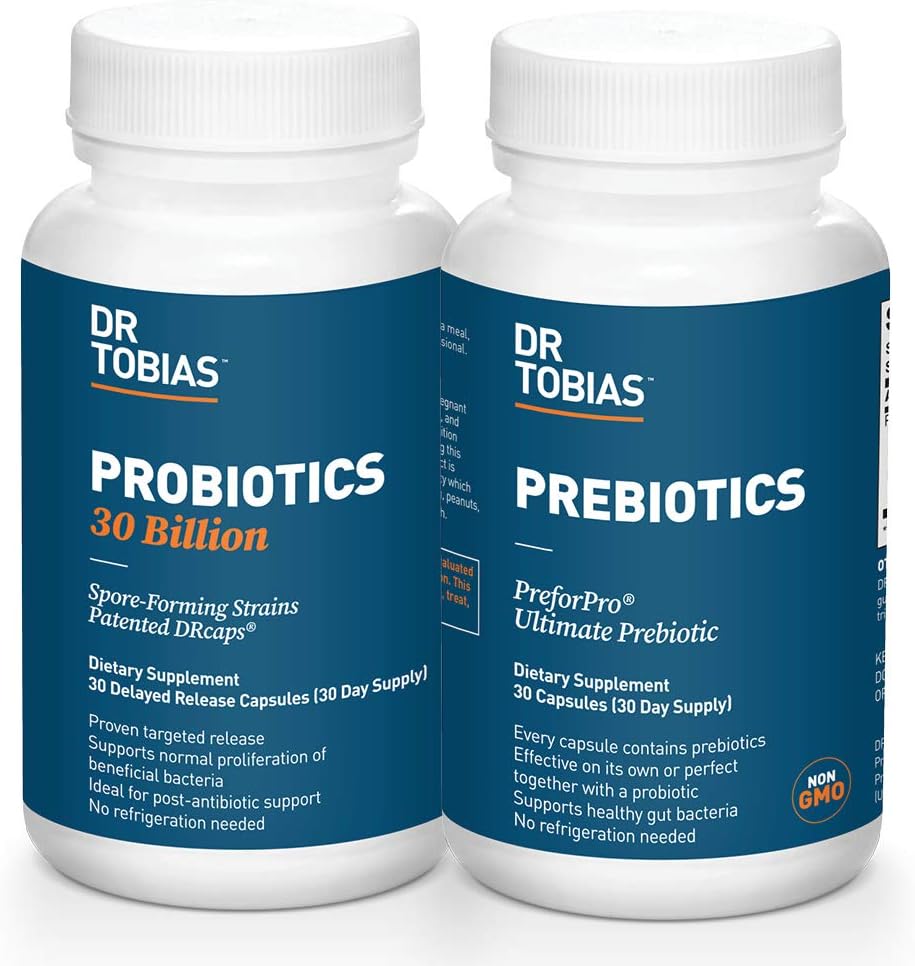 Dr. Tobias Probiotics 30 Billion & Prebiotics Supporting Digestion & Gut Health
