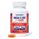 Oceanblue Omega 3 2100 with CoQ10 | トリプルフォースフィッシュオイルコンボサプリメント | 1350MG EPA 650MG DHA 150MG DPA 150MG DPA 150MG MG CoQ10 | オレンジ風味 | ハートサポート | 90 Softgels