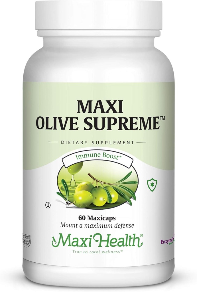 Maxi Health Olive Supreme - オリーブ リーフ エキス サプリメント - 免疫ブースター - 60 カプセル - Kosher