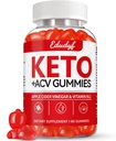 Keto ACV Gummies - 60カウントグルテンフリー、Gelatin-Free Apple Cider Vinegar Gummies with B12 Ketoサポート、ベジタリアン、ユニークな味、男性と女性のための便利なボトル入りサプリメント