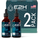 E2H 肝臓サポート ミルクアザミとサプリメント - 肝臓の健康フォーミュラ - アーティチョークエキス、タンポ、チャンカピエドラ、およびもっと - 吸収液式(2ボトル)