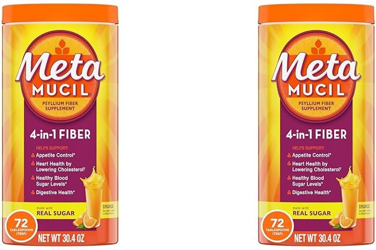 Metamucil繊維、実質の砂糖、オレンジの滑らかな味付けされた飲み物、72のサービング(パッケージ5月Vary)、粗い質、1.9ポンド(パッケージ2)