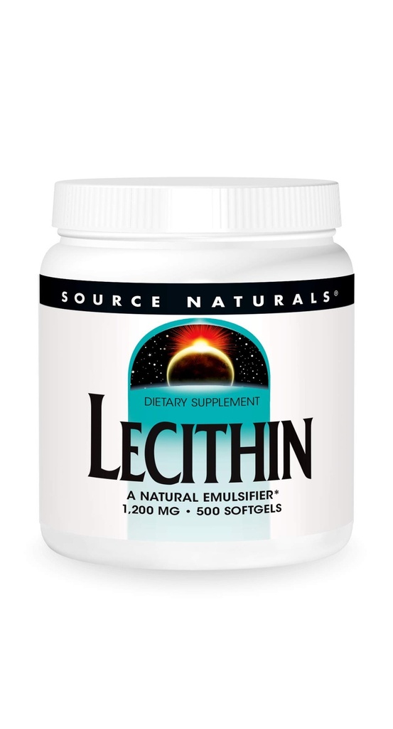 ソースナチュラルレシチン1200mg、天然乳化剤 - 500Softgels