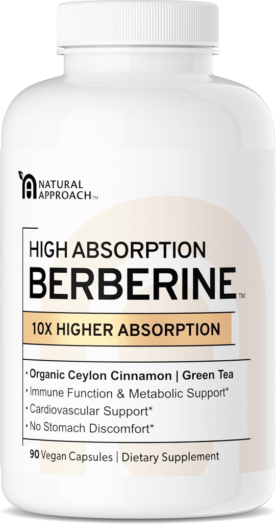 高吸収バーベリン・フィトサム - 10X より多くのBioavailable   女性&男性のためのメタボリックサポート | セイロン・シナモン + 緑茶エキス | Berberis Aristata サプリメント | 90 カプセル