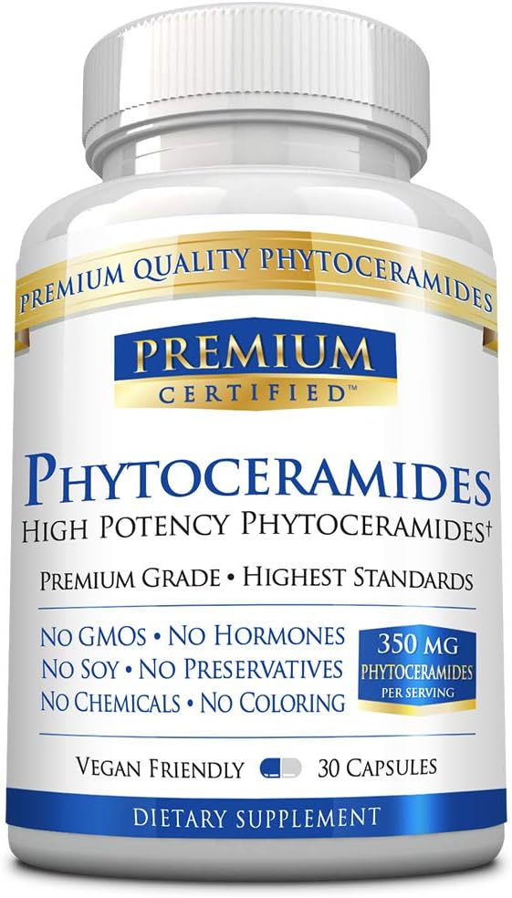 Phytoceramideは100%の熱からの350mg -ビタミンA、C、EおよびD3 -逆の老化の皮、Replenishの湿気及び修理皮-100%の純粋で自然な- 30のカプセル-友好的なVegan