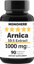 MONOHERB Arnica Extract 1000mg - 90ベジタリアンカプセル