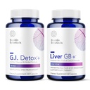 Biocidin G.I. Detox + Gentle Binder&Liver GB + Gallbladder Liverサポート - Toxin除去と脂肪消化を最適化するのに役立ちます - 活性炭、ゼオライト、TUDCA&ビターハーブ(2製品)