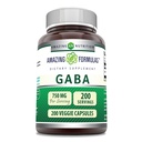 アメイジングフォーミュラ GABA 750mg/サービングベジギーカプセルサプリメント | 非GMO | グルテンフリー | アメリカ製 | ベジタリアンに最適(200カウント)