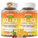 ビタミンD3 K2のGmmies 5000IU/Omega-3 250mg + K2 (MK-7) 100mcg - ビタミンC、亜鉛および5有機野菜との標準的なD3K2、より5X吸収、骨及び歯の強さ、免疫力を支えて下さい