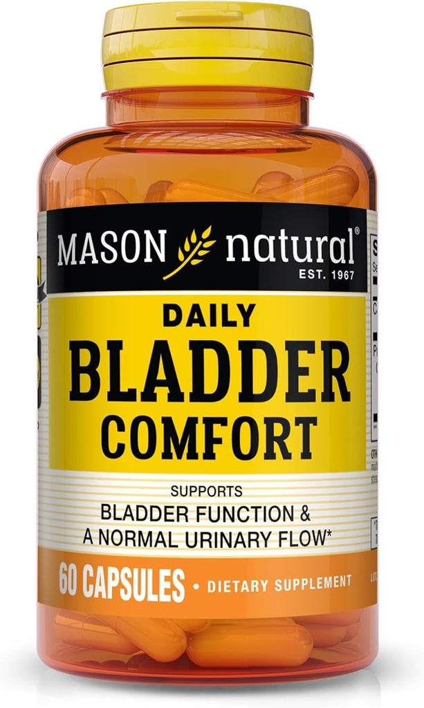 MASON NATURAL Daily Bladder Comfort, 30,Day Supply with Calcium, Pumpkin Seed, & Soy Germ to Support Normal Bladder Function