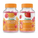 ビタミンD +プロバイオティック2ビリオンCFU、グミーズバンドル - 偉大なテイスティング、ビタミンサプリメント、グルテンフリー、GMO無料、Chewable