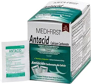 Medi-First 80233 Chewable Mint Antacid Tablets, 100 Count