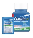 大人のためのClaritinのアレルギーの薬、24時間非眠性のLoratadine 10mgの丸薬、Antihistamine、30のタブレット+ 1ctのオンザ・ゴーの救助