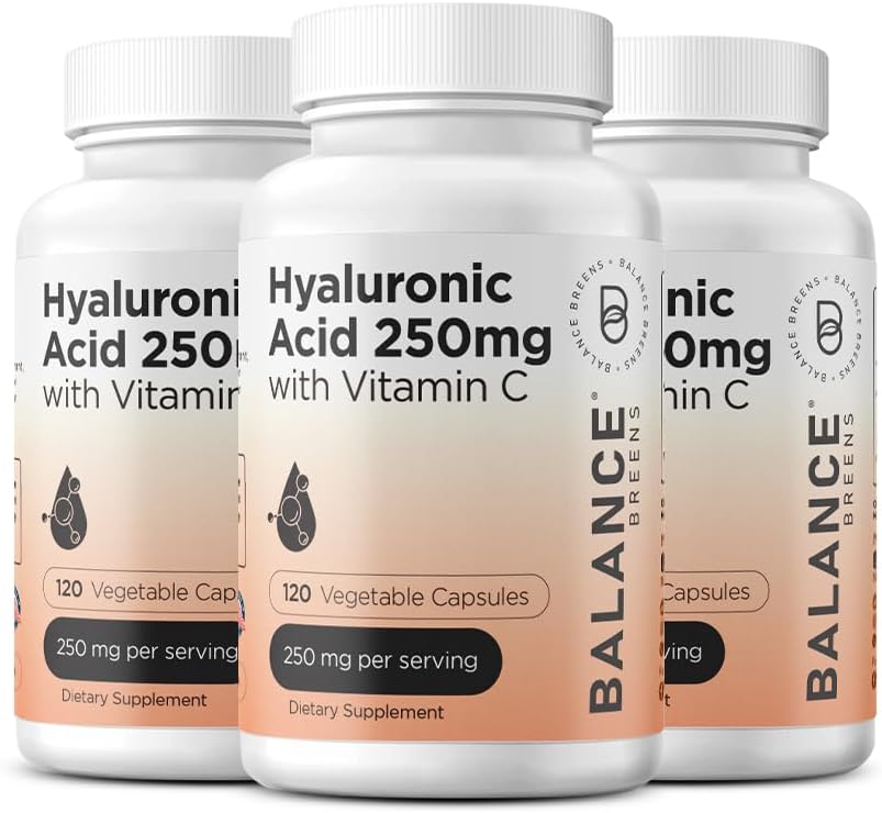 ビタミンC 50mgの純粋なHyaluronicの酸の補足250mg、120のビーガン カプセル-自然な白熱、毛、釘、骨及び接合箇所の健康の方式のための皮の水和