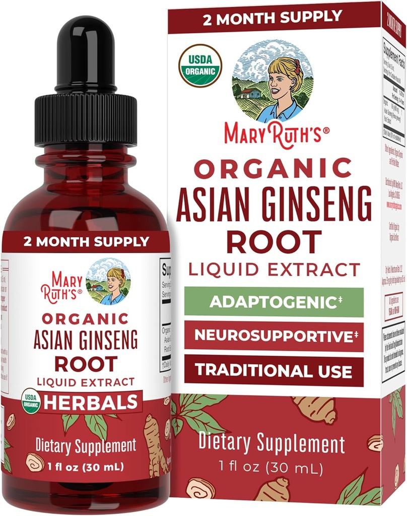 MaryRuth Organicsの草の補足の低下、酸化防止、ブースト エネルギー、1のパック、活力のためのGinsengの根、サポート焦点および持久力、ビーガン、非GMOのグルテンフリー、1の液体のOunces