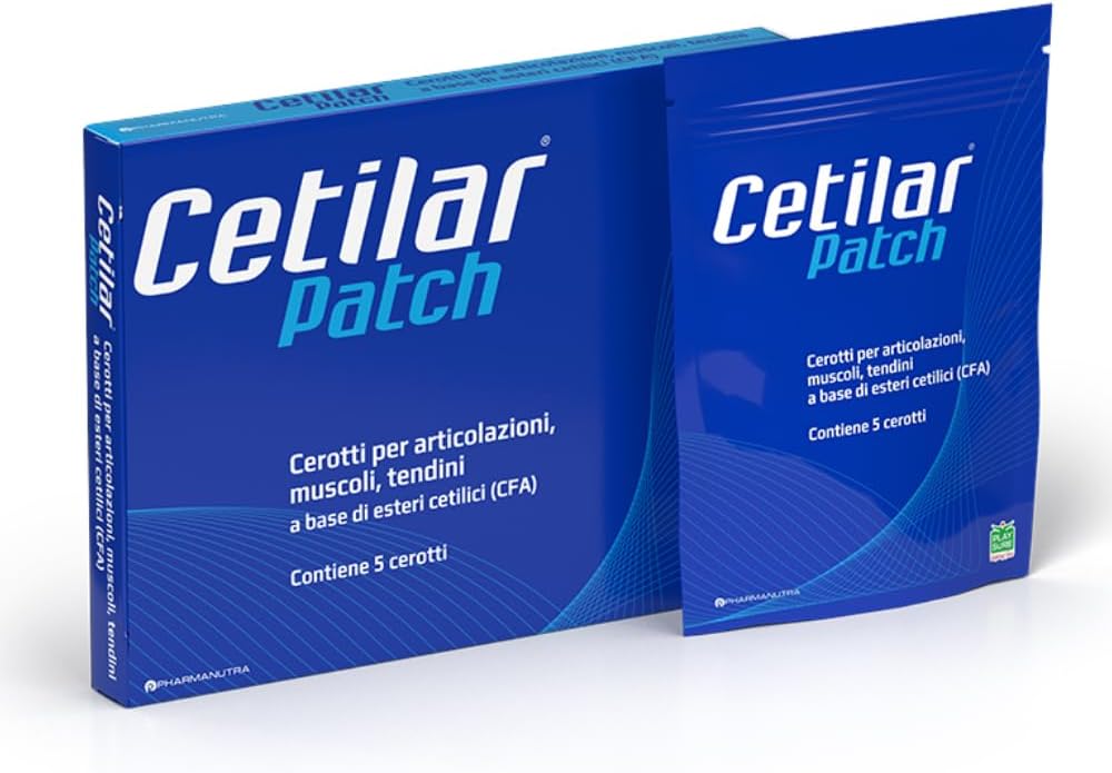 Cetilarパッチ - 特許取得済みのCetylated脂肪酸と5つの使い捨てパッチ - 長持ちの関節と筋肉の痛みの軽減、改善された移動性、およびスポーツの回復 - 汗と防水 - ドーピング無料