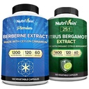 Nutriveinの優れたベルベリン1200mg及びCitrus Bergamotのエキス1400mgの束-Ceylon Cinnamon及び25:1 Bergamiaのエキス-重量管理及び免疫サポート 中心の健康- 120のカプセルそれぞれ
