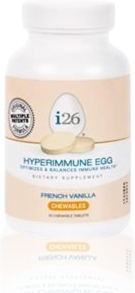 Youngevity i26 Hyperimmuneエッグ | IgY Max French Vanilla Chewable | 特許取得済みのImme Powerhouseフォーミュラ | ジョイント、グット、免疫サポートサプリメント | 45 Chewable錠