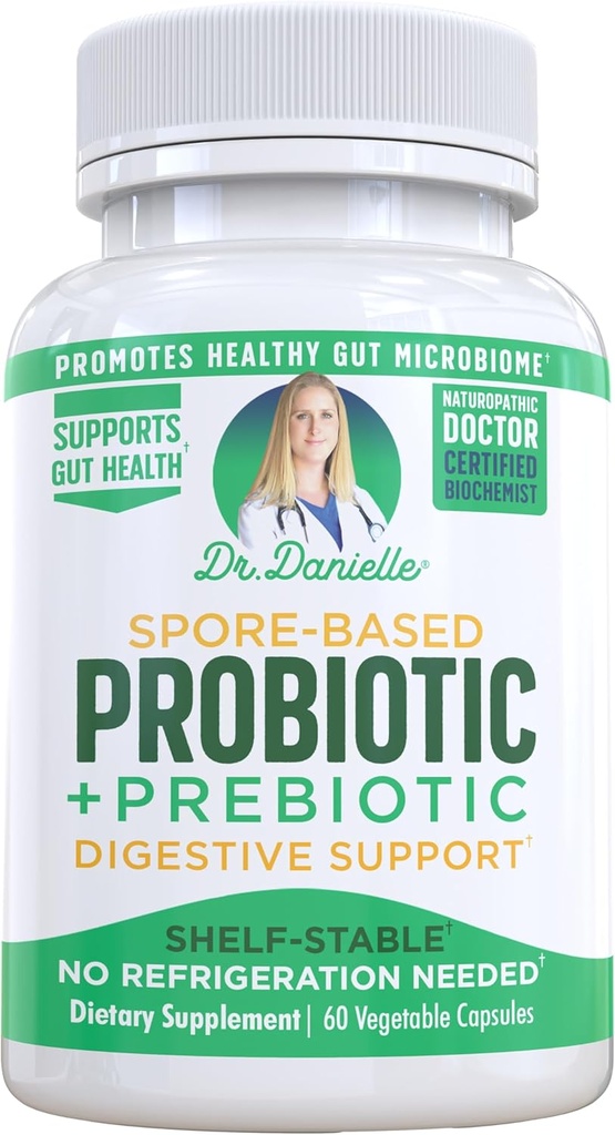 Dr. Danielle Probiotics - 女性と男性のためのプロバイオティクス、Dr. Danielleによる大人 - シェルフ安定したプロバイオティックサプリメント - 冷凍必需品なし - Bacillus - 60カプセル