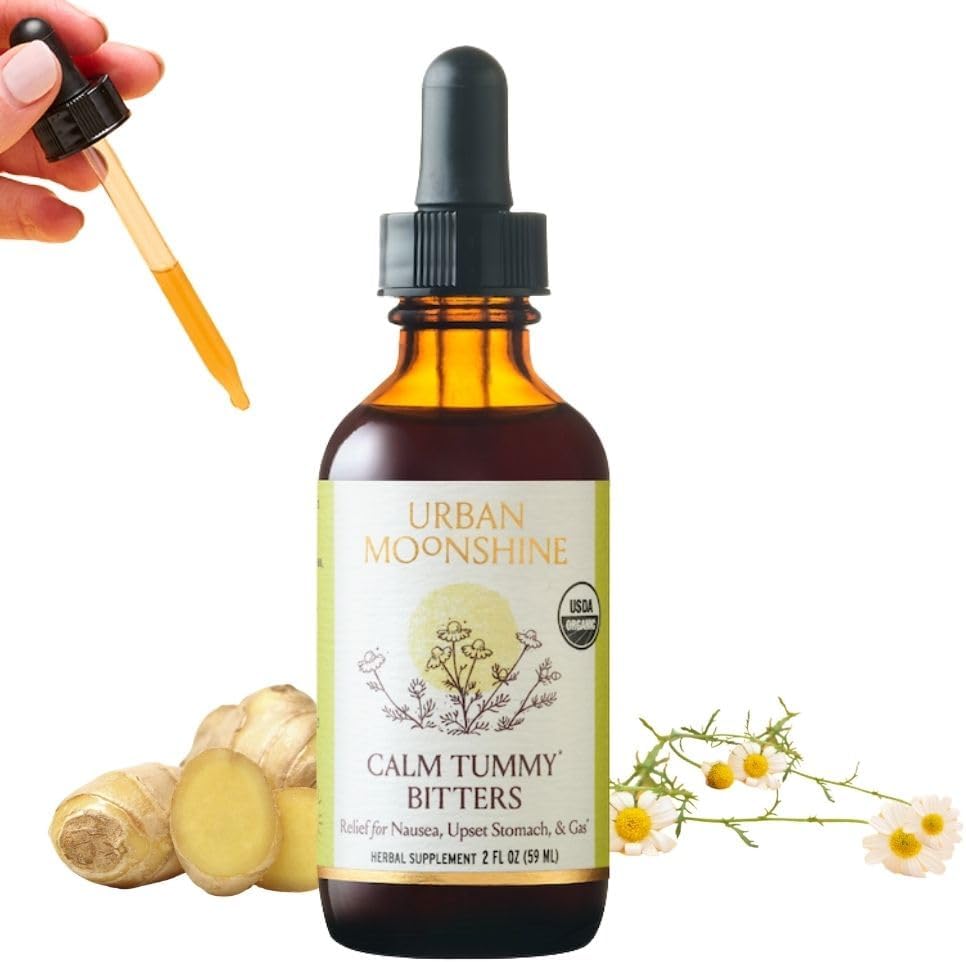 アーバン・ムーンシャイン・カルム・ティミー・ビターズ - 認定オーガニック - ナセア&Upset Stomach*の救済 - ブロッキング・リリーフ* - 鎮静剤* - 消化器 - グルテンフリーハーブサプリメント - 2 Fl Oz
