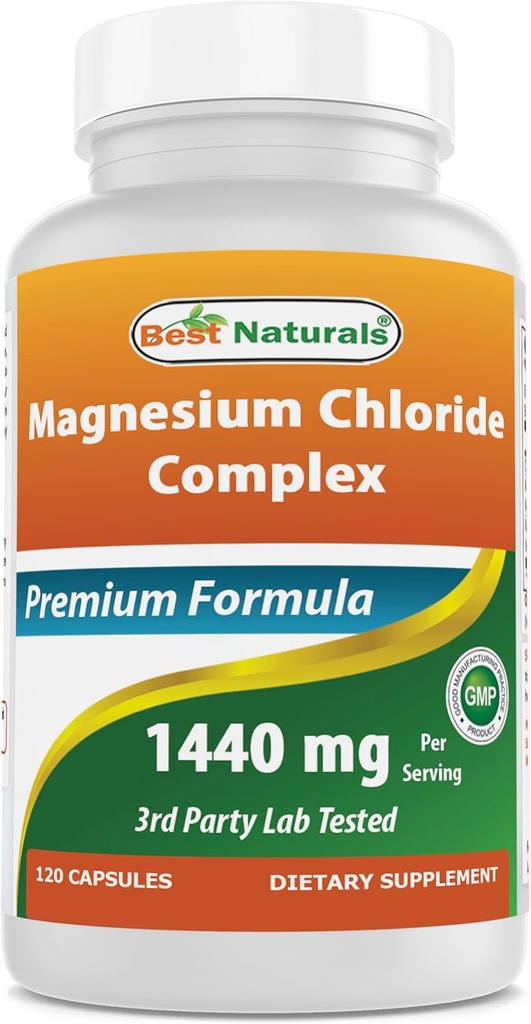 ベストナチュラルマグネシウム塩化物(Cloruro De Magnesio)コンプレックス1440 mg/サービング - 120カプセル