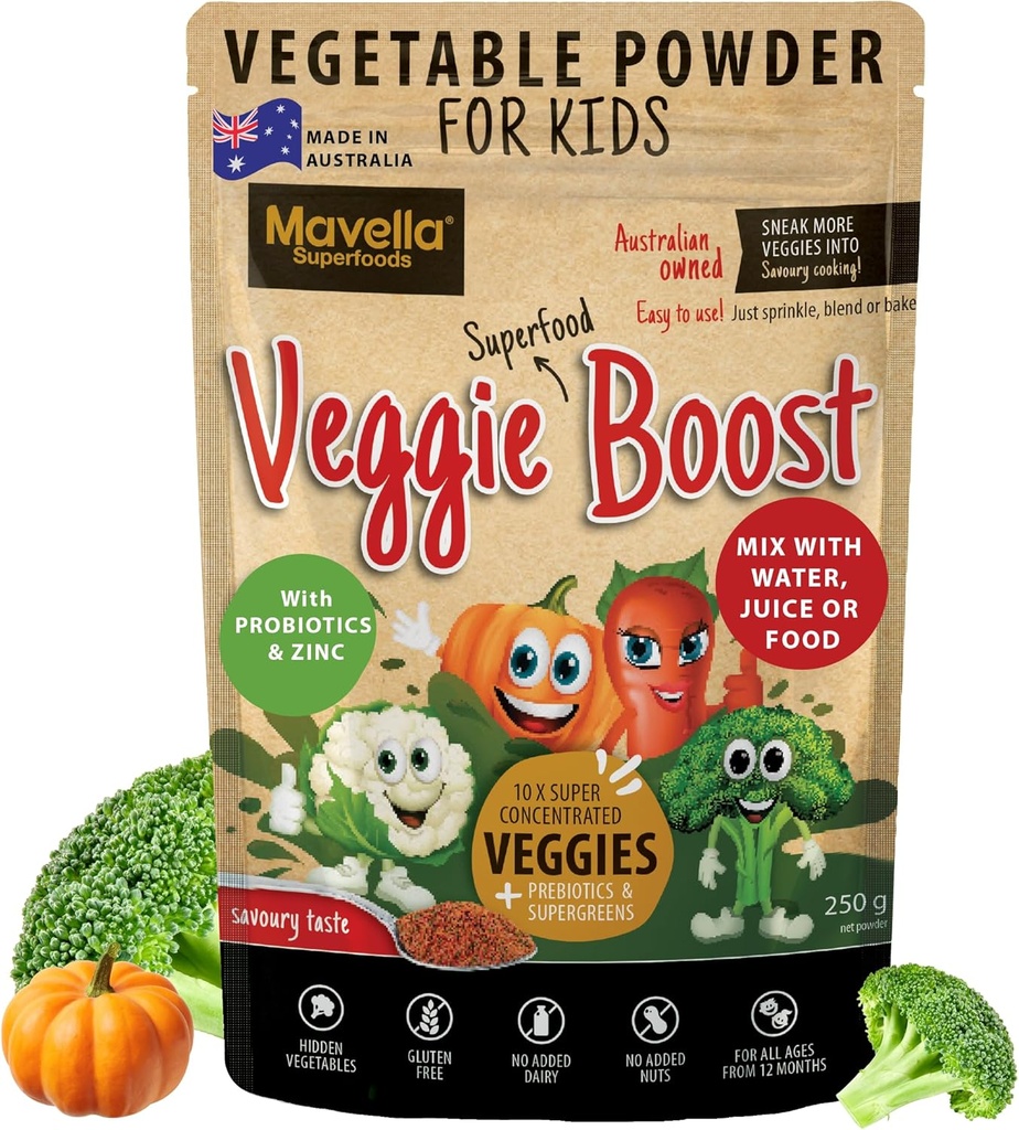 子供のための野菜粉末ベジギーブーストプロバイオティクス繊維スーパーグリーンのエンドウ豆タンパク質栄養価の高いサプリメントの風味 8.82oz(250g)