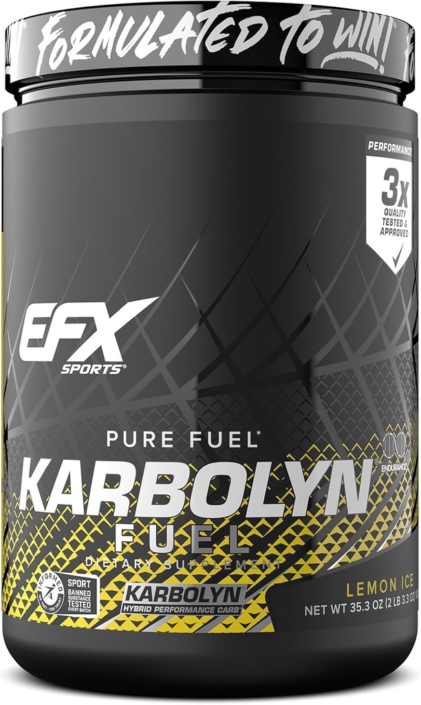 EFXスポーツカルボリン燃料 | 炭水化物の高速吸収パウダー | 炭水化物の負荷、持続エネルギー、クイックリカバリ | 興奮剤無料 | 18 サービング(レモンアイス)