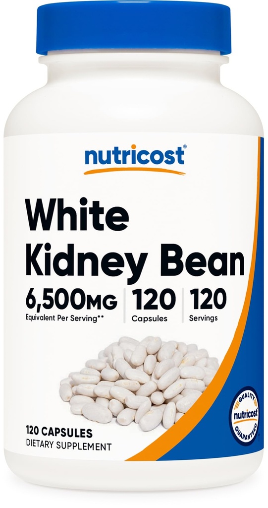 Nutricostホワイト腎臓豆カプセル6,500mg相当、120カプセル - ベジタリアンキャップ、グルテンフリー、GMO無料