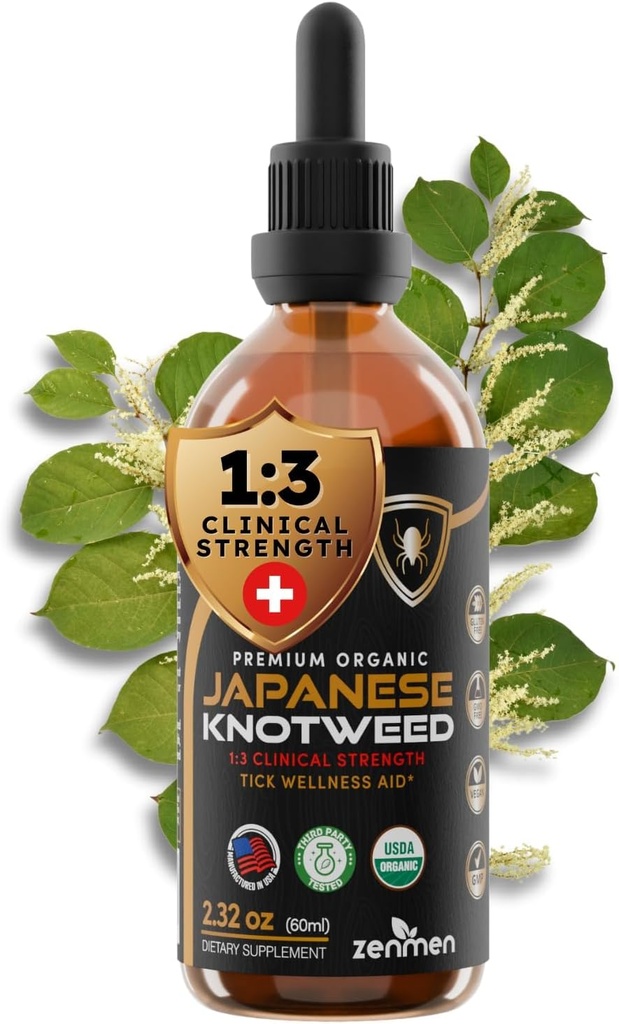 ゼンメン・ジャパン・ノットイード・プレミアム・レスベラトロール USDA 3rd Party Tested Tincture 60ml/2.32 Oz - 1:3 臨床強度比 - ティック・ウェルネス・エイドと免疫・サポート・サプリメント - アメリカ製
