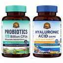 Vitalitown Gut-Skin Bundle(パッケージ2) | プロバイオティクス 120 Billion CFU (アイテム1) & Hyaluronic 酸 (アイテム 2) | 30 + 90 カプセル