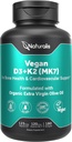 Naturalis Vegan Vitamin D3 + K2 with Extra Virgin Olive Oil | 5000iu Vitamin D with 120mcg MK7 Vitamin K | Better Support for Bone & Immune Health | Vegan Society Certified 180 Softgels