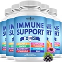 Echinacea、ビタミンCおよび亜鉛50mg、ビタミンD 5000 IU、Turmeric Curcumin及びジンジャー、B6、Elderberryとの8の免疫サポート ブースターの補足に付き8つ(5のパック)