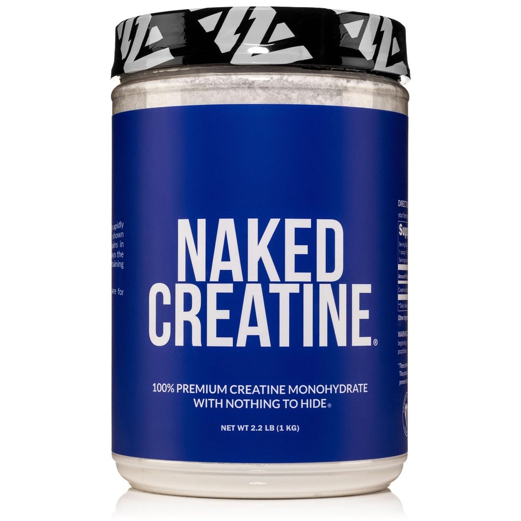 NAKEDピュアマイクロ化クレアチンモノハイド – 200 サービング, 1,000g バルク – NSF 認定, ビーガン, 非GMO, グルテンフリー & 大豆無料 - 筋肉の構築, 筋力トレーニング, ジム & フィットネスサプリメント