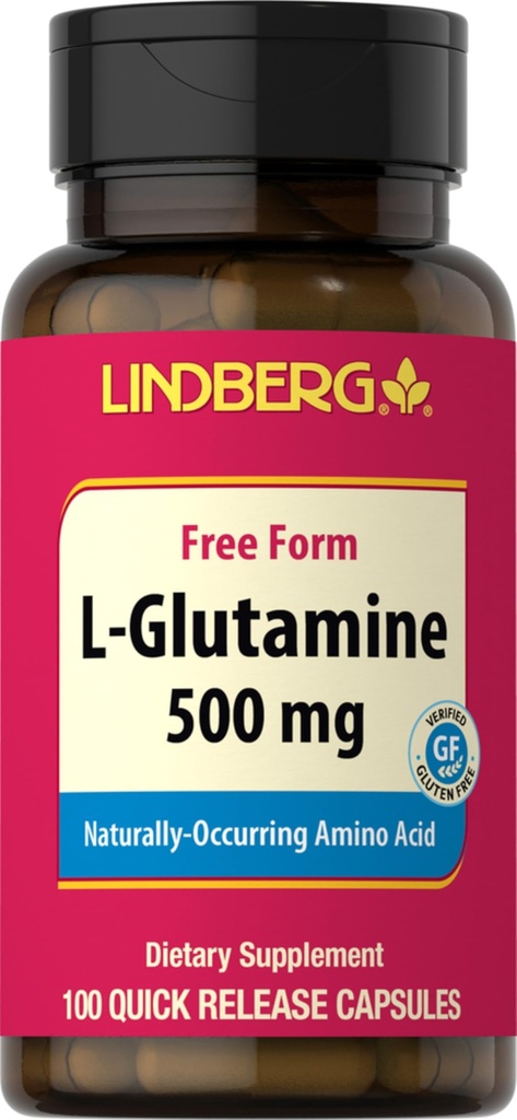 リンバーグ L グルタミン カプセル 女性と男性 | 500mg | 100 丸薬 | 無料フォームサプリメント | GMO ノングルテン 無料