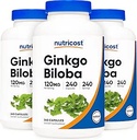 Nutricost Ginkgo Biloba 120mg; 240カプセル(3本のびん)