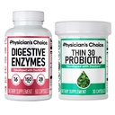 フィジシャンのチョコレート - Bloat +サポート重量管理バンドルを打つ:消化酵素 + Thin-30 Probiotic