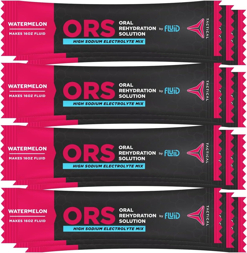 流体戦術 - ORS(経口水分補給ソリューション)、より速く回復、極端な脱水電解液、12パック(スイカ)