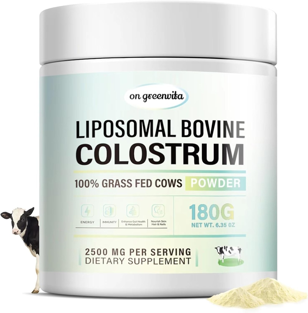 Liposomal の牛の Colostrum の粉 - 人間の純粋な牛の Colostrum - Gut サポート、免疫の健康および毛の成長のための草の供給、72 びんごとのサービング。180g/6.35 oz