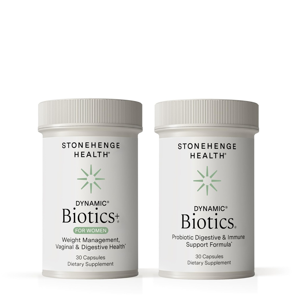 Stonehenge 健康 女性 + 動的バイオティクス プロバイオティクス バンドル サプリメントをサポート 消化 & 女性の健康