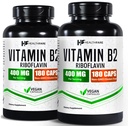 ビタミンB2 リボフラビン 400mg | 2個入り | 180ベジカプセル 各個々 | サプリメント | グルテンフリー | GMO