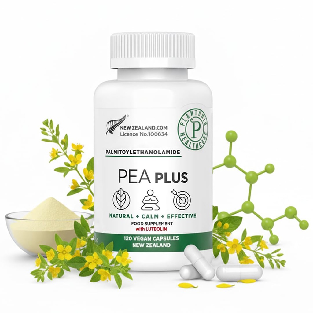 ニュージーランド - Palmitoylethanolamide 600mg + Luteolin - Micronized Peaサプリメント - 120ビーガンカプセル