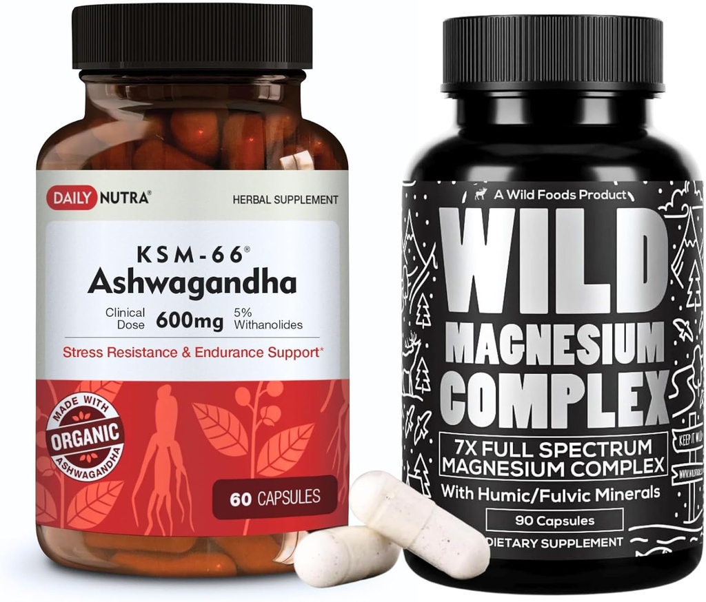 Magnesium Complex (90 caps) & KSM-66 Ashwagandha (60 caps)