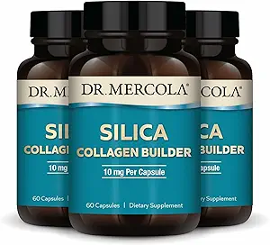 Dr. Mercola Silica Collagen Builder - 植物ベースのシリカサプリメントは、皮膚、髪、爪、骨の健康をサポート - 非GMO、グルテンフリー&大豆フリー - 180カプセル(90のサービング)